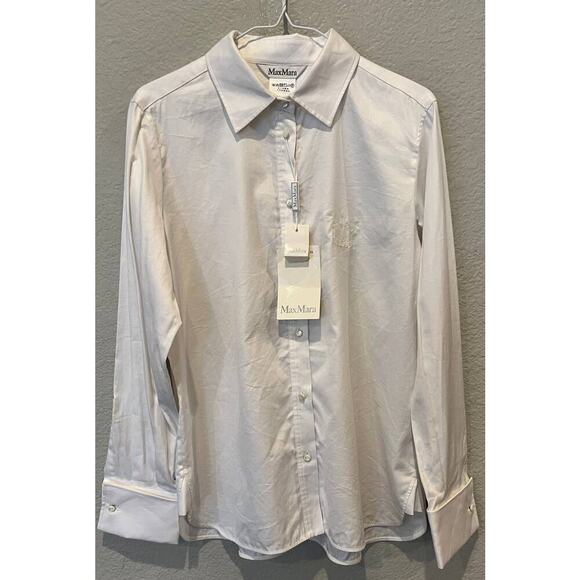 NWT MAX MARA Pegaso Cotton & Silk Shirt (US/12) - Picture 3 of 8